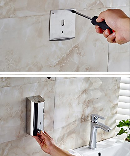 RZM Seifenspender Wandmontage Single Head Creative Edelstahl Seifenspender Shampoo Hand Seifenspender Hotel Badezimmer Seifenspender Liquid Pumpe Dispenser ( größe : 300ML ) - 4