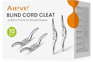 Aieve Cleat Hooks, Zinc Alloy Blind Cord Cleats Blind Cord Hooks with Screws for Roman Shade Curtains Sun Shades Ropes (10 Pack)