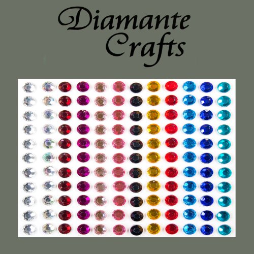 132 x 5mm Mixed Colours Diamante Self Adhesive Rhinestone Body Vajazzle Gems - created exclusively for Diamante Crafts