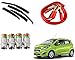 Auto Pearl Premium Quality Car Accessories Combo of Car Rain Wind Door Visor Side Window Deflector. & Car Tyre Air Alert Valve Cap Set of 4 Pcs. & Car Heavy Duty Jumper Booster Cables Anti Tangle Copper. For Chevrolet Beat Type-2 RS.1955.00