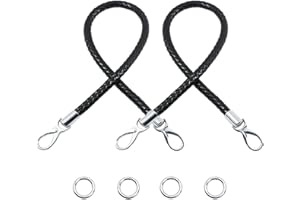 B09D2ZGVMY Niaciswe Anse pour Sac à Main en Cuir 2 Pièces Bandouliere pour Sac Poignée de Sac à Main Anse de Sac Sangle Sac Sangle en Cuir PU de Remplacement Anse Tressée avec Boucle en Métal Noir