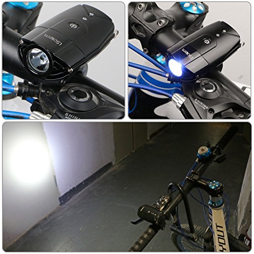 LED Fahrradbeleuchtung, iSolem wiederaufladbar Fahrradlicht Fahrradlampen Frontlicht & Rücklicht (50 Meter Leuchtkraft, 3 Licht Modi, IP65 Wasserdicht) - 3