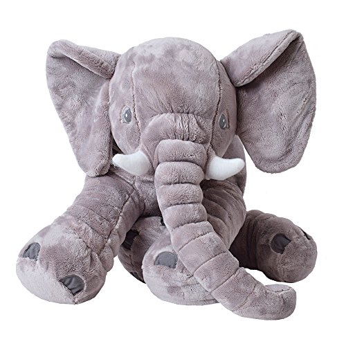 TE-Trend Elefant Kuscheltier zum Einschlafen Baby Kleinkind Plüschelefant aus flauschigem Plüsch 68 cm grau lila blau rosa - 6