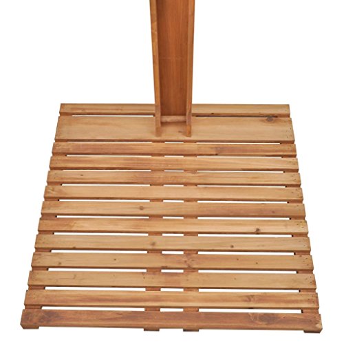 vidaXL Gartendusche Pooldusche Outdoordusche Swimmingpool Camping Dusche Holz - 6