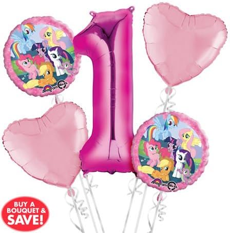 My Little Pony 1st Birthday Balloon Bouquet 5pc