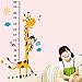 YESURPRISE New PVC Home Art Decor Mural Creative Naughty Monkey and Yellow Giraffe wall sticker for kid's bedroom cartoon animals Height Chart Nursery Removable Studyroom Sofa Wallpaper Paper House Kids Boys Girls Room Decorative DIY Decoration