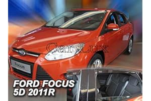 Car Lux AR04736 - Derivabrisas Deflectores de Viento Delanteros y Traseros para Focus 3 III de 5 Puertas para los Coches Fabricados Entre 2011 y 2018