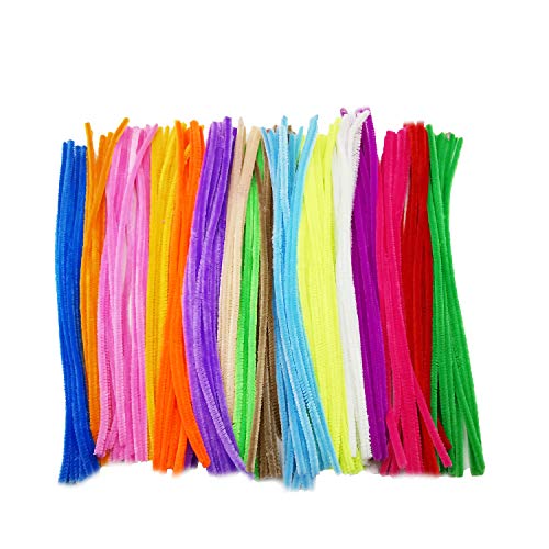 300PCS Children Puzzle Twist Plush Stick Shilly-stick Handmade Creative Art DIY Material,Multi-Color Mix