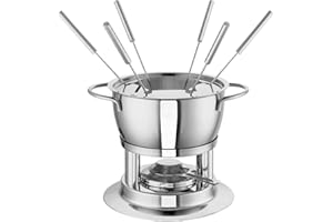 ROHE GERMANY Casserole à fondue brute Fiona en acier inoxydable, avec un volume de 2,20 l, de taille : 18 cm, 208271-18, argent