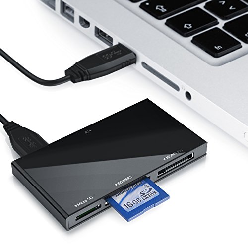 CSL – USB 3.0 Cardreader für Speicherkarten | mini Multi Kartenlesegerät | bis zu 5 Gbps | für MicroSD / SD / MMC / rs MMC / MS / MS Duo / CFi | Modell 2017 | schwarz - 3