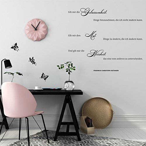 greenluup® wandtattoo Spruch Zitat gib mir die Gelassenheit, Dinge hinzunehmen, die ich nicht ändern kann, den Mut, Dinge zu ändern, die ich ändern kann, und die Weisheit, das eine vom anderen zu unterscheiden WOHNZIMMER SCHLAFZIMMER ARBEITSZIMMER KINDERZIMMER ESSZIMMER - 4