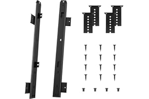 FRMSAET Heavy Duty 305/355/405/455 mm d'épaisseur Construction en acier Clavier Tiroir Coulisses Plateau Armoire Meubles Quincaillerie Rails (455 mm, Noir)