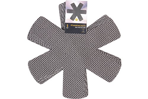 Chefarone Pfannenschutz mit antirutsch – 5er Set Stapelschutz – 38 cm Pfannenschutzeinlagen – Pfannenschutzset – Pfannenschoner für Pfanne - 7