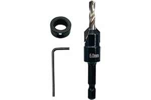 NORTOOLS Countersink Bit TCT Wood Drills Woodworking Chamfer Counter with Pilot Drill and 1/4" Quick Change Shank for Carpenters DIY Lovers Woodworker Hobbyists 5 mm