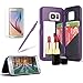 Produktbild Girlyard Spiegel Hülle mit Brieftasche für Galaxy S7, Hart PC Schutzhülle Flip Case Standfunktion Kartenfach Klapphülle Anti-Kratzer für Samsung Galaxy S7 - Lila