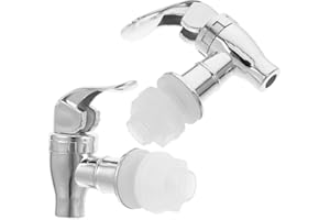 Anneome Grifo de Repuesto para Dispensador de Bebidas 2 Piezas Plateado para Botella de Agua Diámetro del Orificio de 16 a 22 Mm Fácil de Instalar para Uso a Largo Plazo