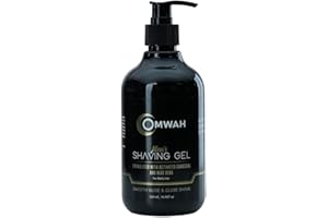 OMWAH Men Shaving Gel - With Activated Charcoal and Aloe Vera - 16.9 oz (For Professional Barber Use)