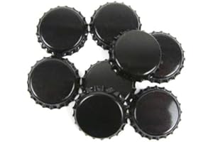 DEKOHELDEN24 Chapas taladrados Diámetro 26 mm con junta para estándar botellas de plástico., negro, 1000 Stück Kronkorken