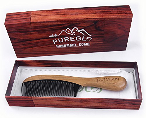pureGLO Grün Sandelholz Haarkamm – Natürliches Aroma Handgemachte Büffelhornkämme – Keine Statische Entwirren Kamm Mit Box Kostenlose Premium-Geschenk - 8