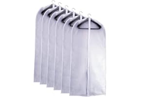 UOUEHRA Sacs de vêtement, mites, Couvertures poussières respirables 60 x 140 cm (24 '' x 55 '') blanc