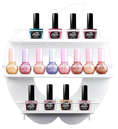 AISHN Nagellack Wandhalter 3 Tiers Metal Apple Design Nagellack Organisator Regal Rack Table Top Display Rack Stander Weiß