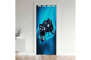 Loussiesd - Cortinas para decorar dormitorio de videojuegos para niños, con privacidad, para puerta de armario de juegos de video, cortina de puerta temporal para habitación de juegos, cortina para