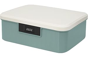 HOTOOLME 2 Schicht Blau Kombinationsschloss Medizinbox 16L Medikamenten Aufbewahrung Abschließbare box für Medizinkoffer aus ABS mit Zahlenschloss Aufbewahrungsbox für Handys, Persönlicher Safe