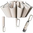 PALAY® Large Umbrella for Men Women with Reflective Strap, Automatic Open/Close Windproof Travel Folding Umbrella, Reinforced 10 Dual Ribs, 99% UV Protection Umbrella with Carabiner Handle Design