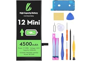 LL Trader Akku für iPhone 12 Mini, 4500 mAh hohe Kapazität Lithium-Polymer-Akku mit Reparaturwerkzeugen