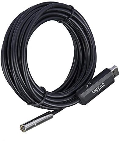 49.2ft Cable HD 2MP USB Endoscope Borescope Snake Camera Waterproof Inspection Camera with 6pcs Density Adjustable LEDs