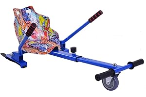 LSBIKE Adjustable Go Kart Seat for Hoverboard Accessories - Electric Self Balancing Scooters Fits All Hoverboards Swegways 6.5", 8" and 10" (Graffiti Blue)
