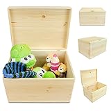 VENKON – Universal Holzkiste mit Deckel für Aufbewahrung – Kiefer naturbelassen unbehandelt – ca. 40 x 30 x 23,5 cm - 2