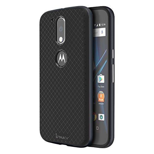 Motorola Moto G4   G4 Plus Funda  Ipaky Protecci  n interna TPU Flexible  Ultra Resistente  Marco Exterior R  gido PC efecto Metal  Anti Golpes  Carcasa H  brida Bumper Moto G4   G4 Plus - Gris 