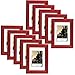 Produktbild 10er Set Bilderrahmen Fotogalerie, 9420-10 , Holz Rahmen , mit Glasscheibe , mit Passepartout, Artos Rot, 15x20 cm