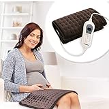 Arealer Heizkissen mit abschaltautomatik Überhitzungsschutz,Wärmekissen elektrisch für Rücken Nacken Schulter Füße Muskelverspannung,Schnell Heiztechnik mit 3 Stufen Temperaturstufen 12x24inch braun