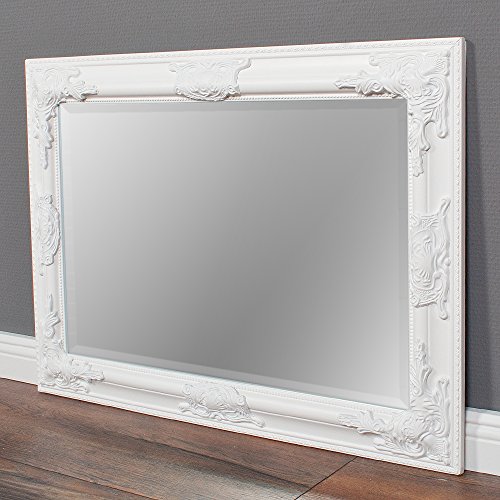 WANDSPIEGEL BAROCK SPIEGEL Bessa 70x50cm HOLZRAHMEN Pur Weiß MIT FACETTENSCHLIFF - 3