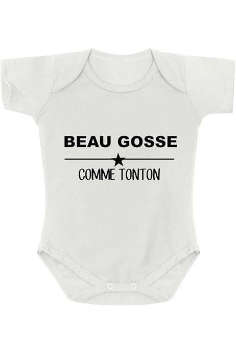 Body Bébé 100% Coton 'Papy J'arrive' - 1 Mois - Blanc - Idée Cadeau Naissance, Noël, Anniversaire