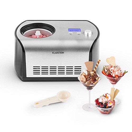 Klarstein Snowberry & Choc Eismaschine Speiseeismaschine (135 Watt, 1,2 Liter Fassungsvermögen, Kühlhaltefunktion, Timer, einfache Reinigung, inkl. Rezeptvorschläge) silber - 8