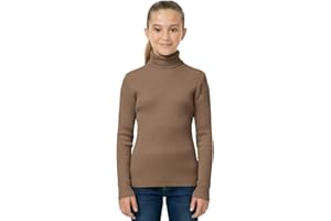 STAR FASHION Kids Polo Neck Ribbed Jumper Boys Girls Long Sleeve Roll Neck Winter Sweater Warm Rib Knit Top Ages 7-13