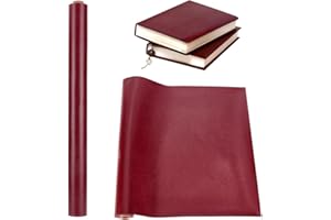 OLYCRAFT Dark Red Imitation Leather Book Binding Cloth - 120x43cm, 0.7mm Thick - Leather-Like Cover for Binding, Gift Box Making, DIY Crafts