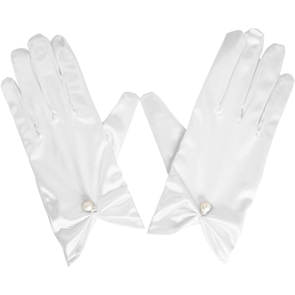 Grevosea Guanti in pizzo nero, guanti corti da donna in pizzo, guanti da sposa per matrimoni, feste da tè, bomboniere, guanti da sera, Nero , Taglia unica