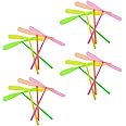 NUOBESTY 40 PCS Flying Dragonfly Dragonfly Hand Rub Propeller Flying Helicopter Great Party Favors Outdoor Flying Dragonfly for Kids, Random Color