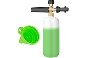 OHAYORI Cannone per lancia in schiuma da neve, compatibile con pistola ad alta pressione Karcher K2 K3 K4 K5 K6 K7, erogatore di sapone da 1 L, con ugello spruzzatore regolabile per pulizia auto
