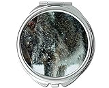 1.Durable und kompakt; Yanteng Spiegel, Kleiner Spiegel, Taschenspiegel mit Tierwolfohren, 1 X 2X Vergrößerung