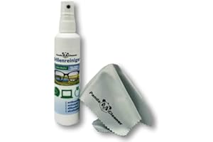 PandaCleaner Limpiador de gafas, 100 ml, pulverizador sin alcohol, antivaho, sin rayas, también adecuado para pantallas, monitores, viseras, etc. (100 ml en spray)