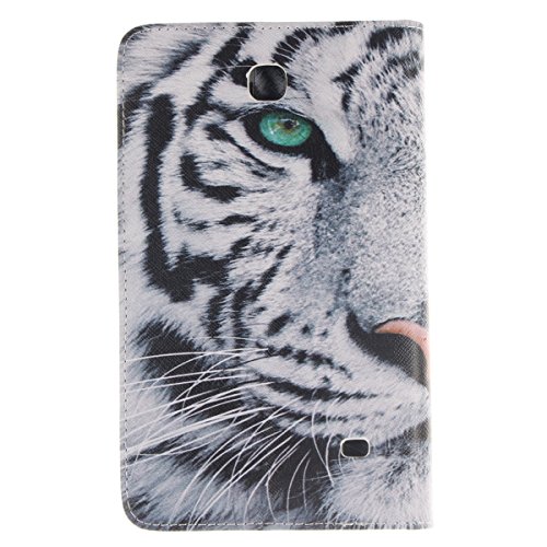 Galaxy Tab 4 7.0 Hülle Case,Galaxy Tab 4 7.0 Ledertasche,Ukayfe Muster Ledertasche Schutzhülle Leder Tasche für Samsung Galaxy Tab 4 7.0,Bunt Muster Design Slim Fit Folio PU leder Flip Cover im Bookstyle Kunstleder Schutzhülle Cover Tasche für Samsung Galaxy Tab 4 7.0 SM-T230 / T231Tablet mit 1 x Schwarze Eingabestift (Weißer Tiger) - 2