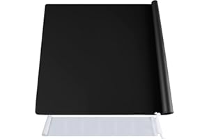 FANDAMEI 70x50 cm Große Silikonmatte mit Aufbewahrungsbeutel, Silikonfolie Bastelmatte Silikon Unterlage Antihafte Rutschfeste Tischmatte Arbeitsmatte Thekenmatte, für Handwerk, DIY, Schwarz