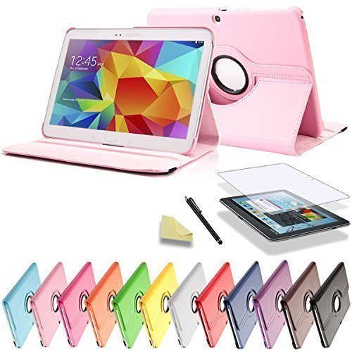 SVS 3in1 SET 360° Tab4 10.1 Schutzhülle + Folie + Pen Samsung Galaxy Tab 4 SM-T530 / T531 / T535 Tasche Etui (Rosa)