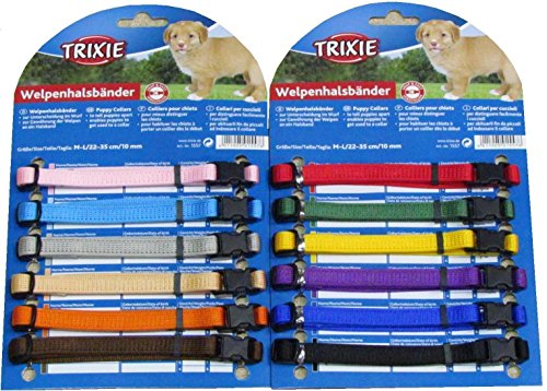 Puppy Dog Whelping Collars. 2 Sizes, Variable Amounts, Assorted Colurs (12 x Small / Medium)