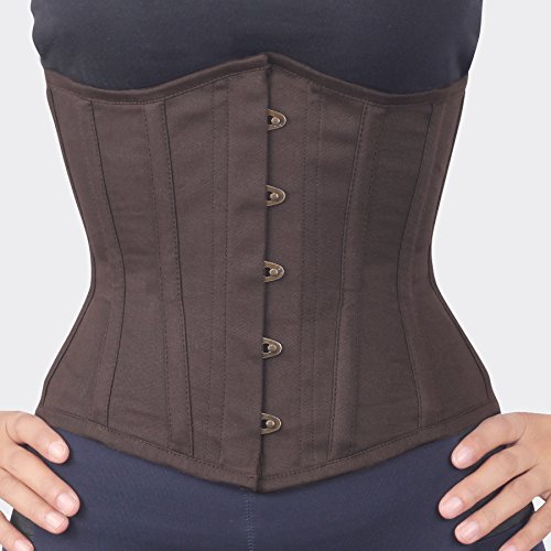 Spiral-Steel-Boned-Brown-Waist-Shaper-Corset-in-100-Cotton